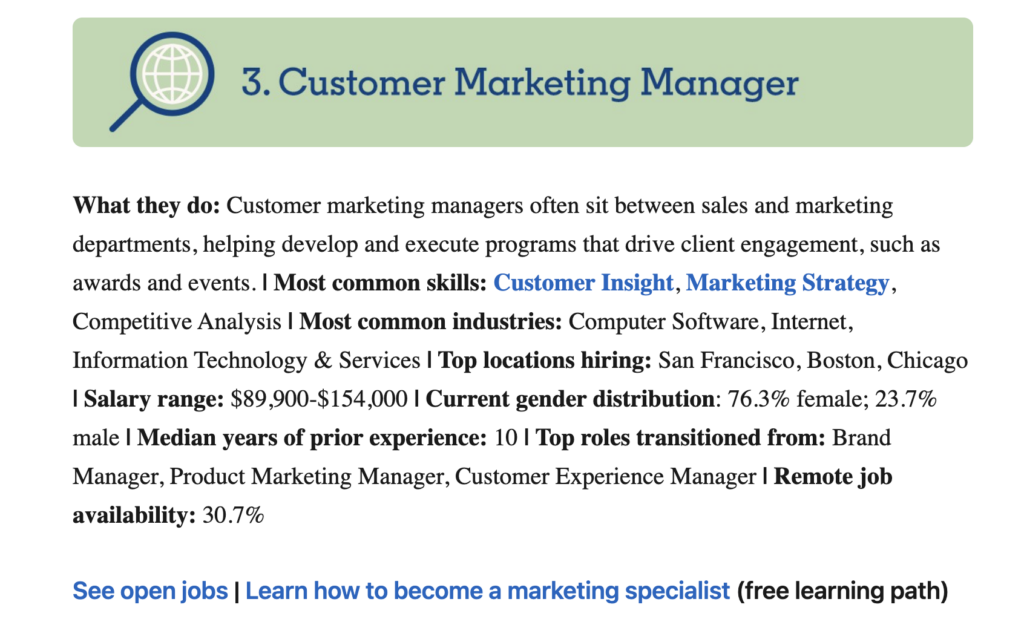 Customer Marketing Manager - description